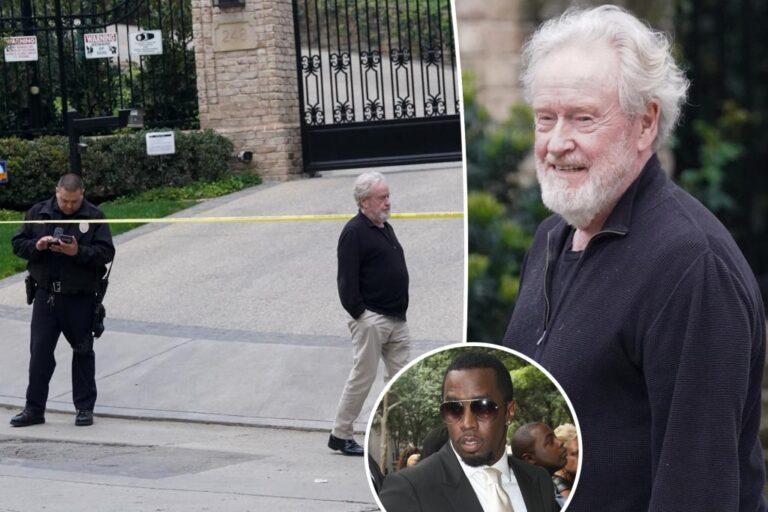 Ridley Scott blocked from entering his home as agents raid neighbor Sean ‘Diddy’ Combs’ property